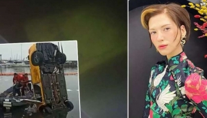 Ünlü model taksiyle Kalamıştan denize uçtu!