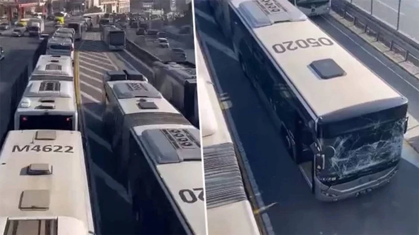 İstanbul Sefaköy'de İki Metrobüs Çarpıştı!